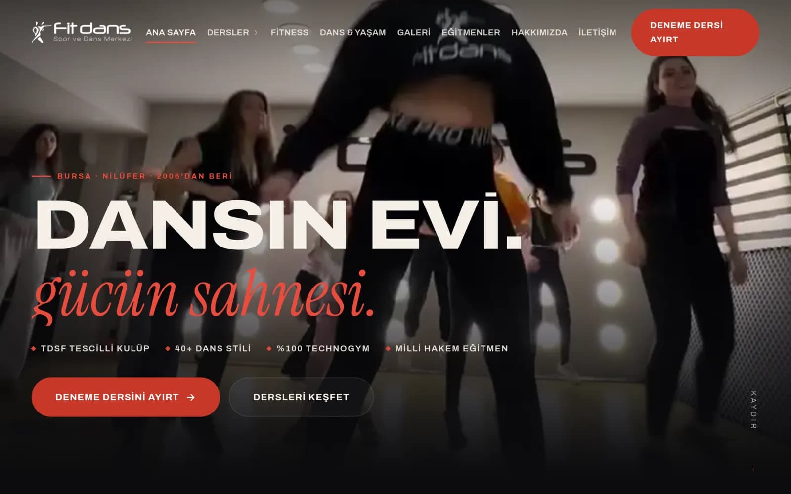 Fitdans web sitesi ekran görüntüsü — Spor & Dans Okulu