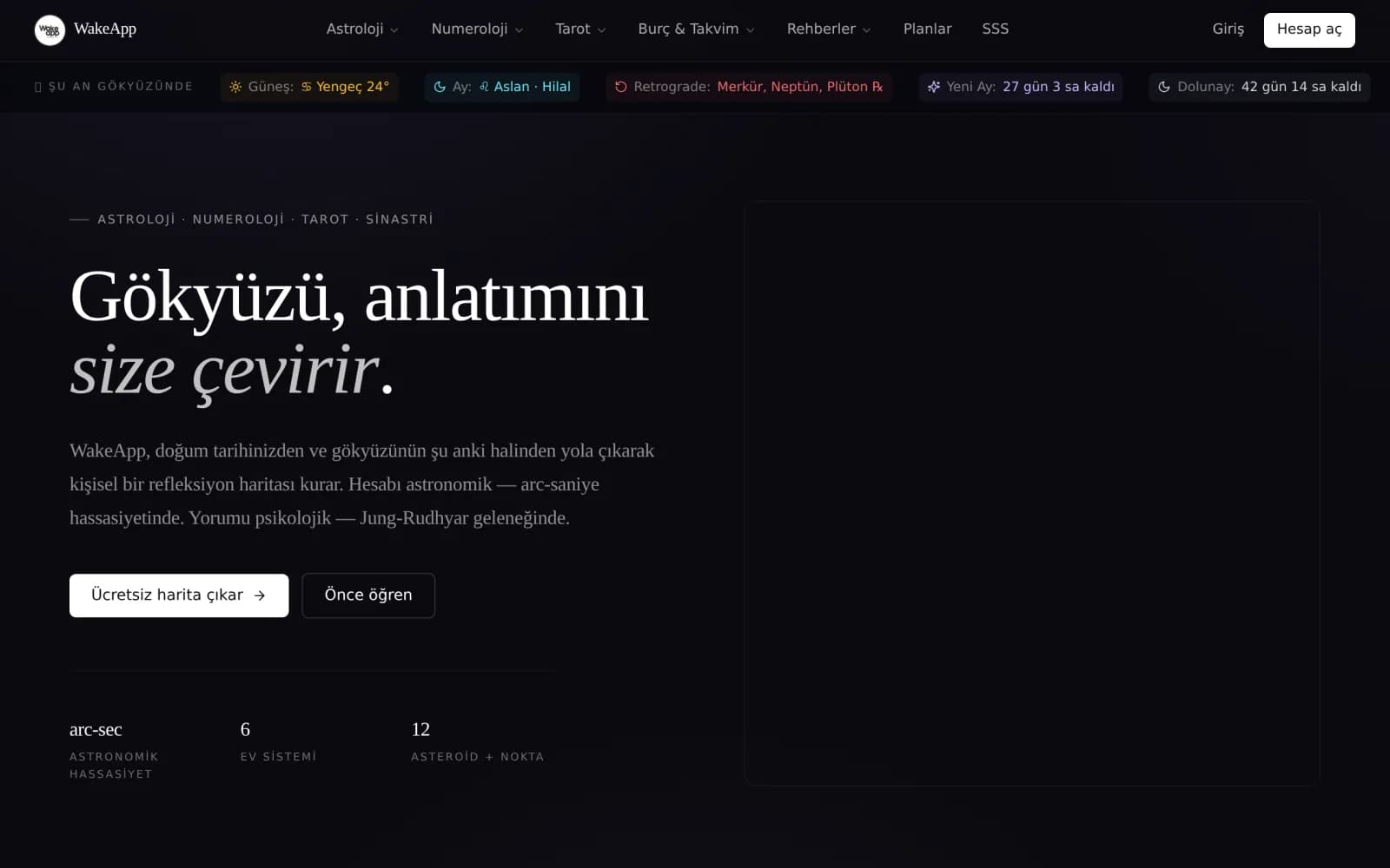WakeApp web sitesi ekran görüntüsü — SaaS · Abonelik Platformu