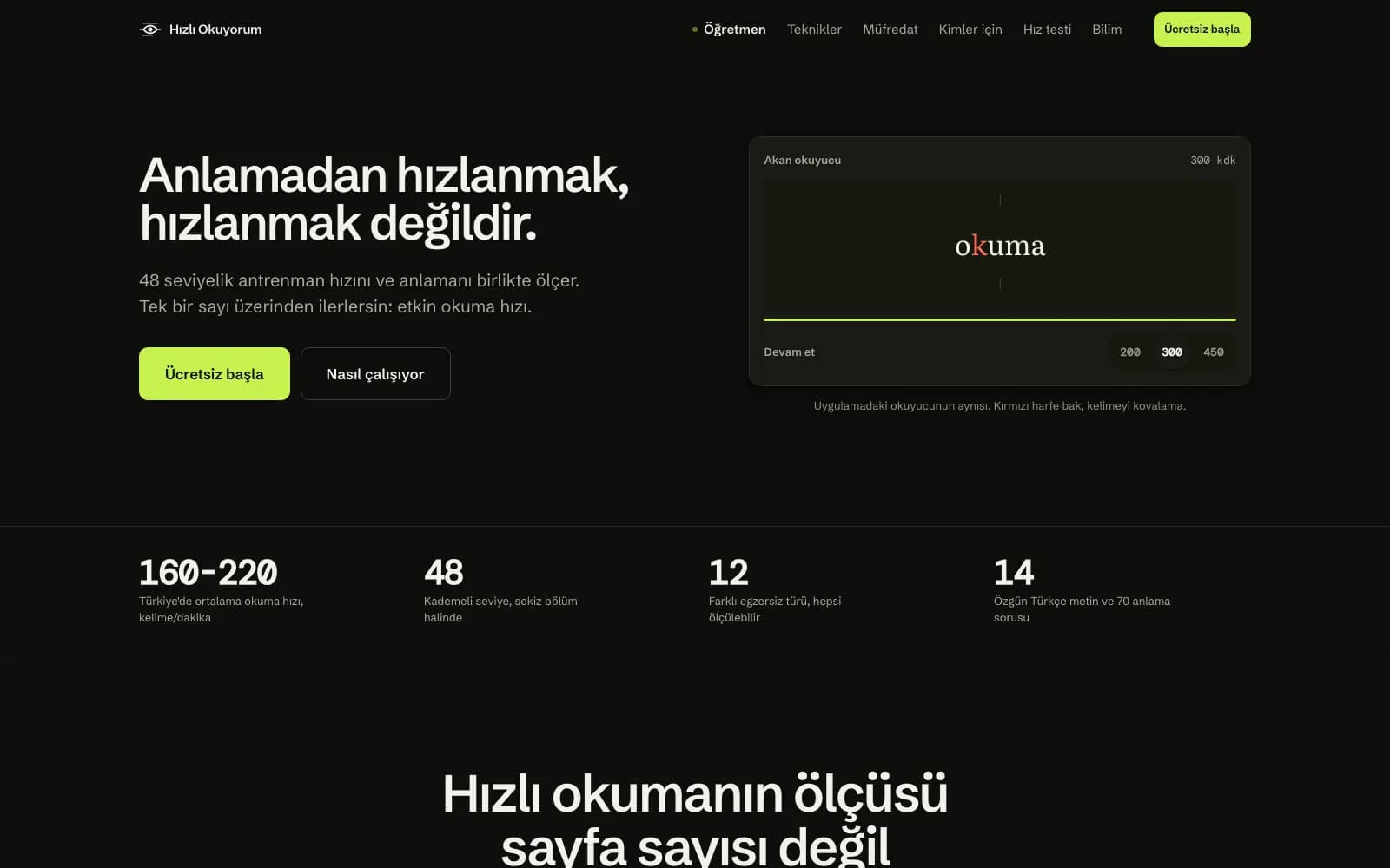 Hızlı Okuyorum, Hızlı Okuma Antrenmanı ekran görüntüsü